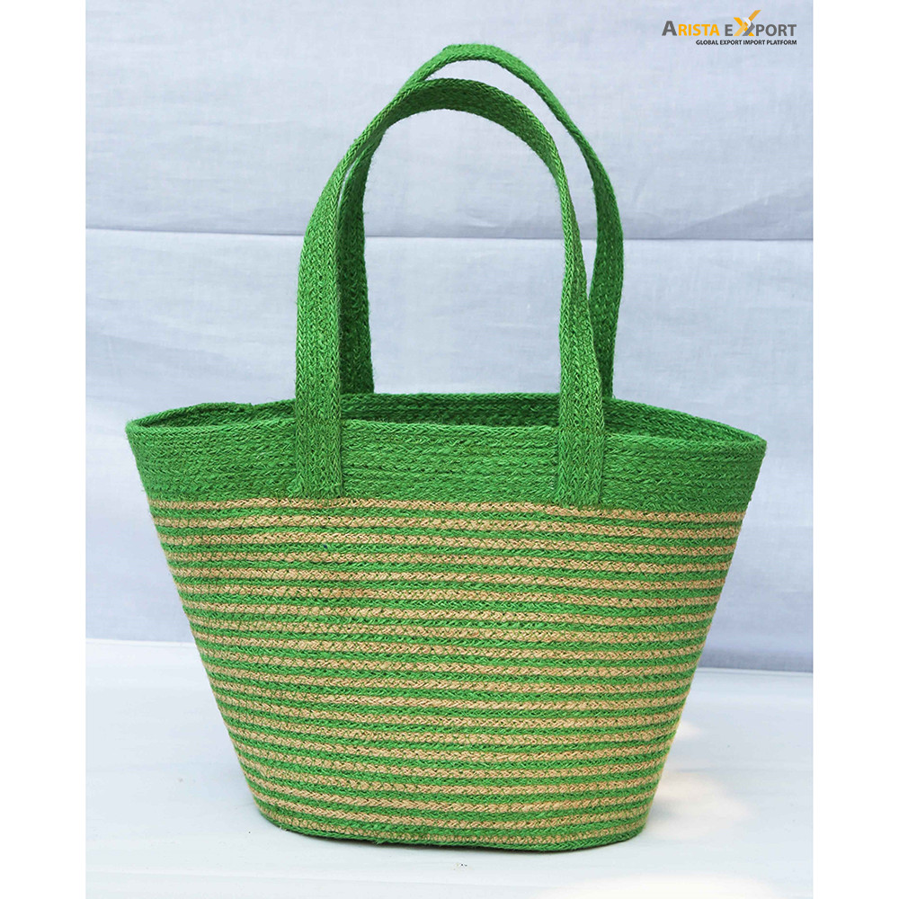 Exportable Beautiful Green color jute bag export from Bangladesh