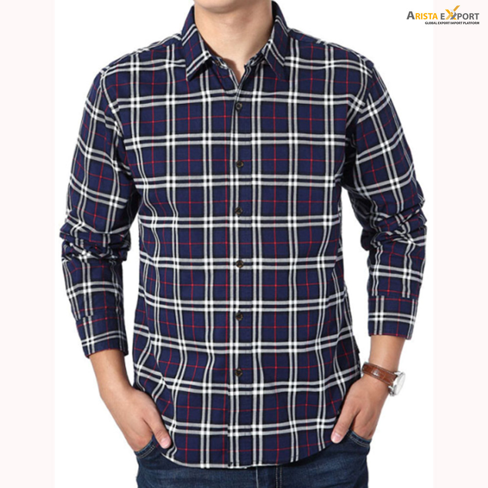 Long sleeve plaids Men’s flannel shirt import from BD 
