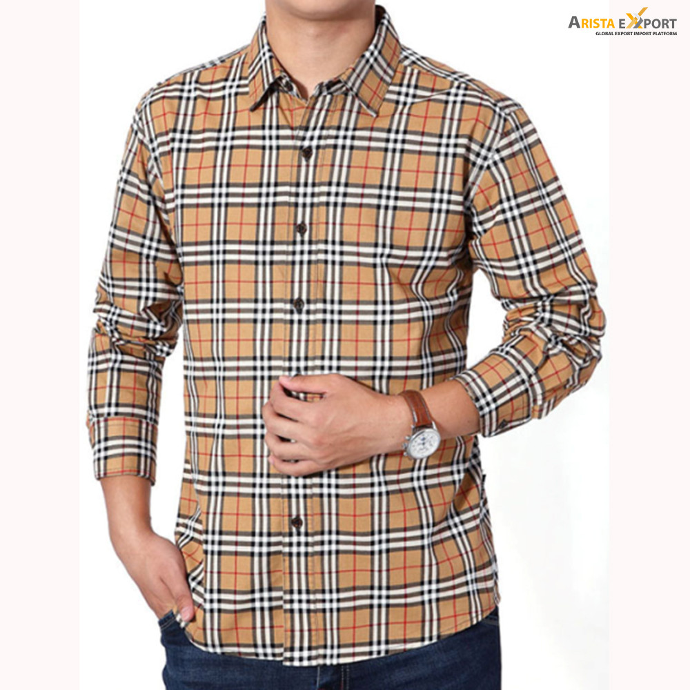 Long sleeve plaids Men’s flannel shirt import from BD 
