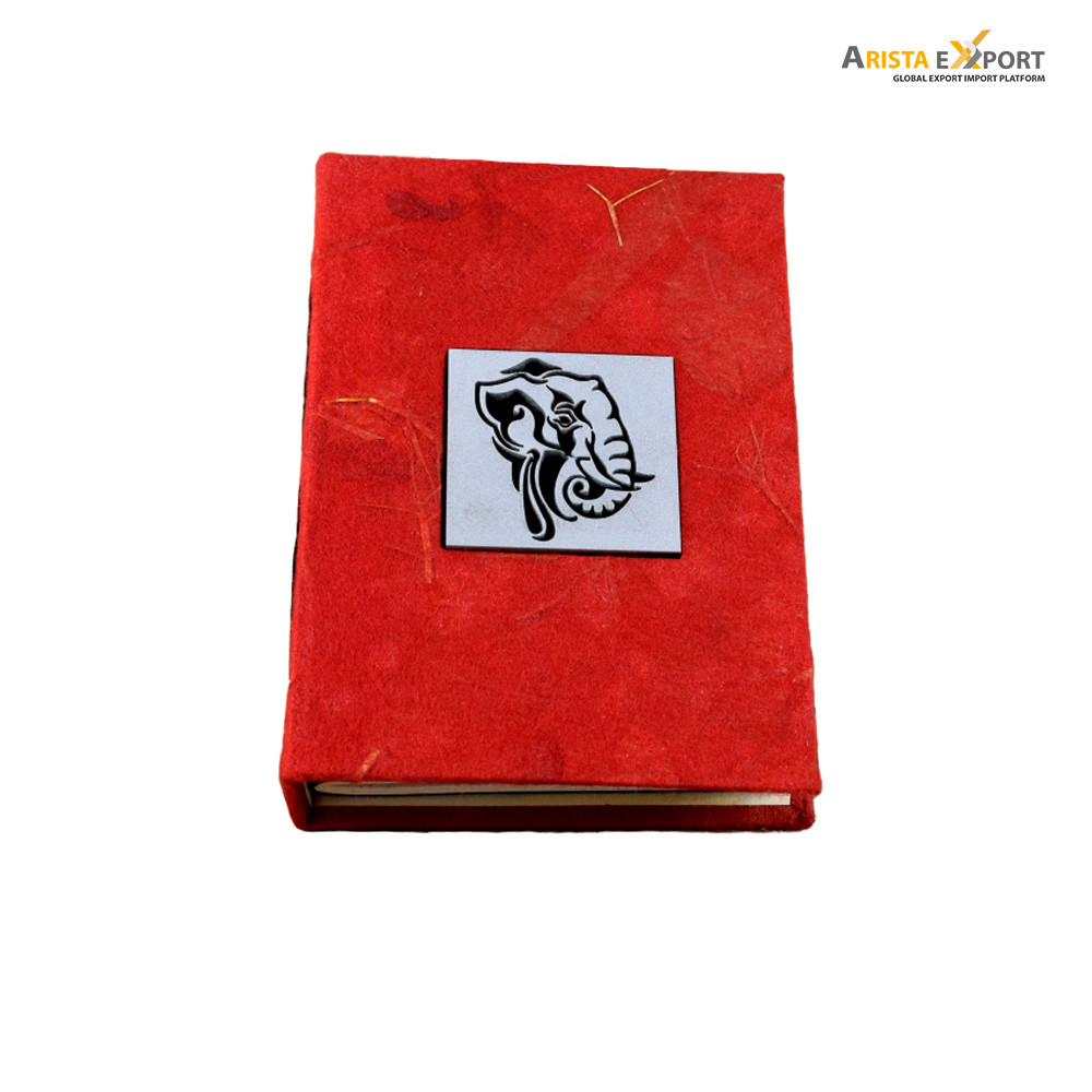 Wooden Design Cover Two Part Handmade Red Color Notebook Supplier