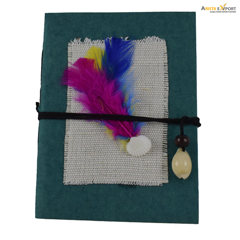 Handmade Personalize Feather Pocket Notebook from Bangladesh 