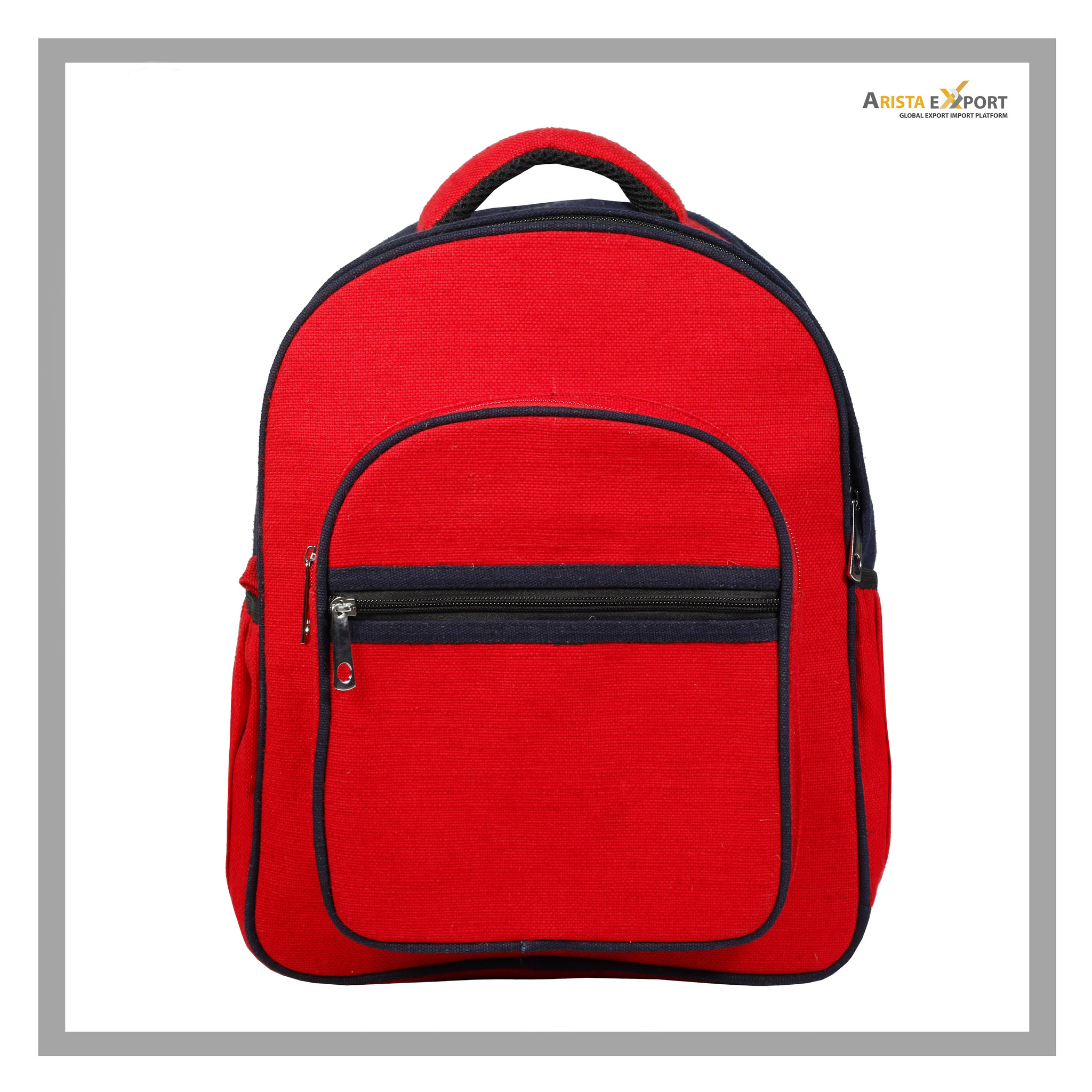 Red Jute Made School Backpack  from Bangladesh 