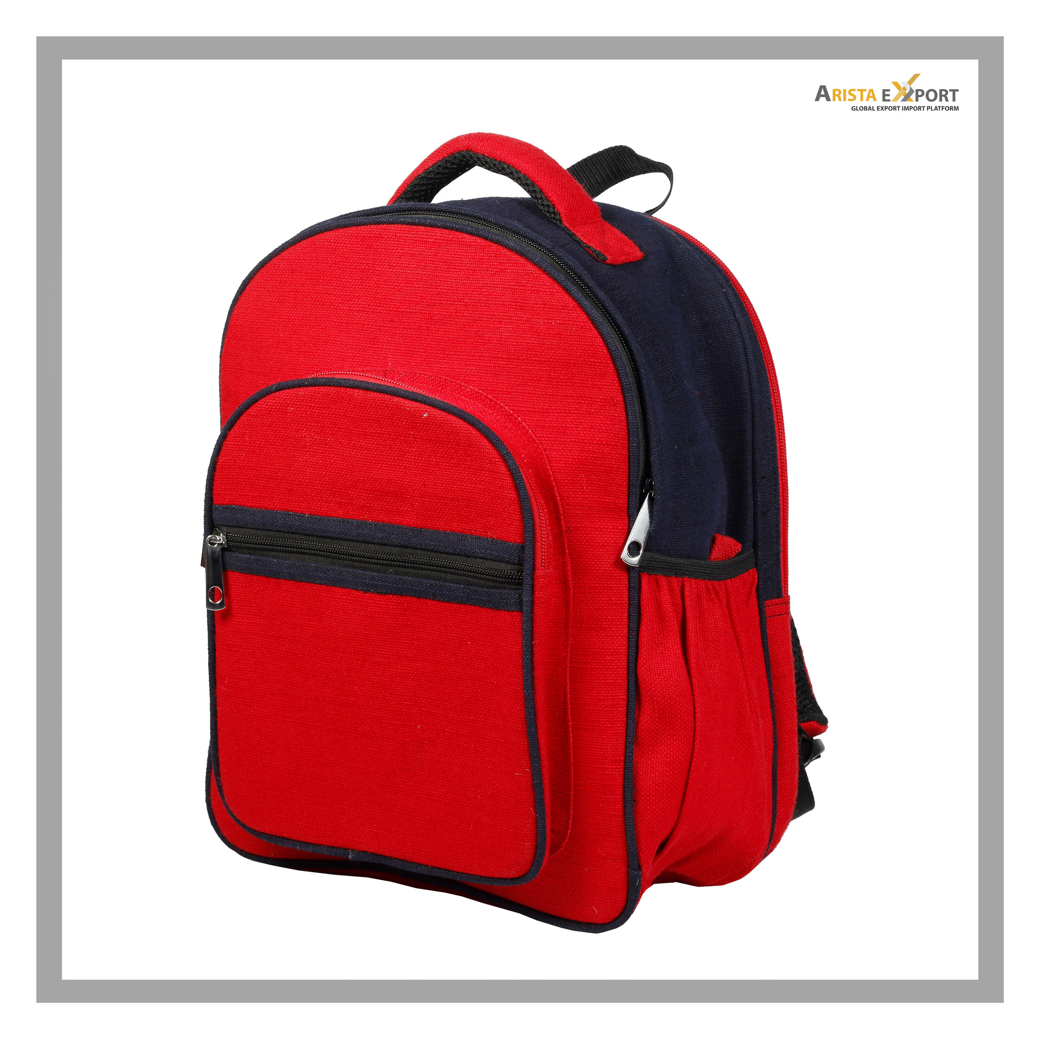 Red Jute Made School Backpack  from Bangladesh 