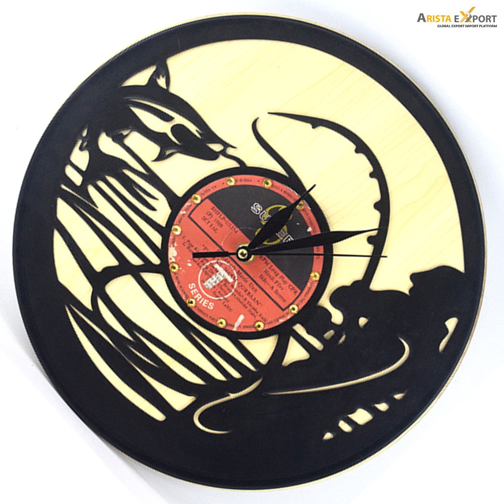 Fishing Design Handmade Vinyl Record Wall Clock Import From Bd