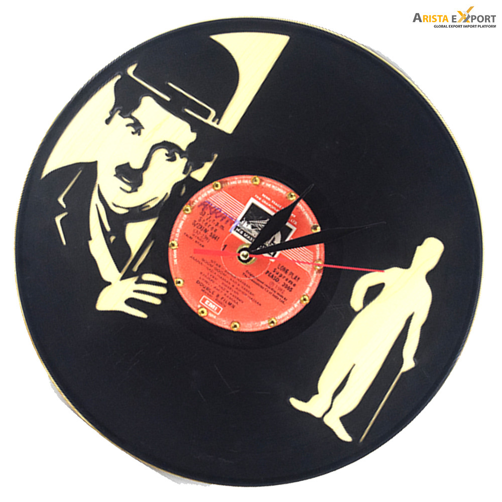 Charlie Chaplin Background Vinyl Wall Clock for Export 