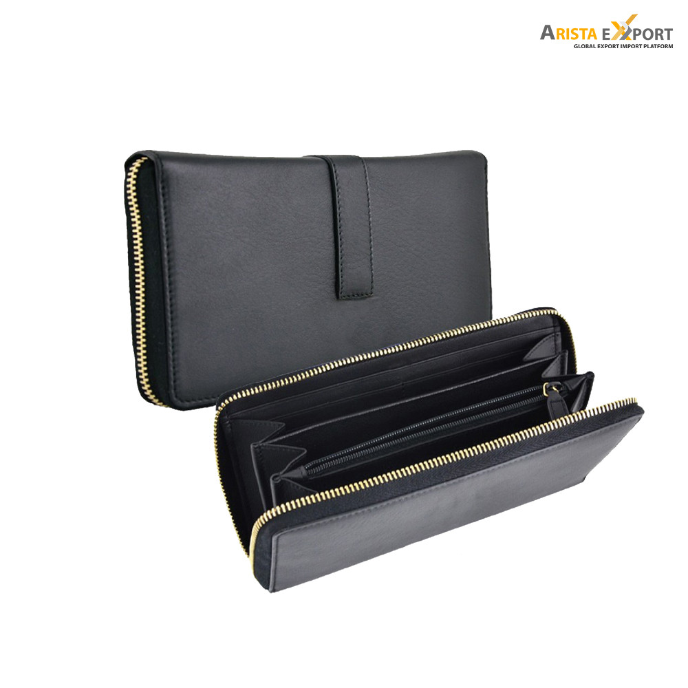 New Collection Long Type Zipper Leather Wallet for Men