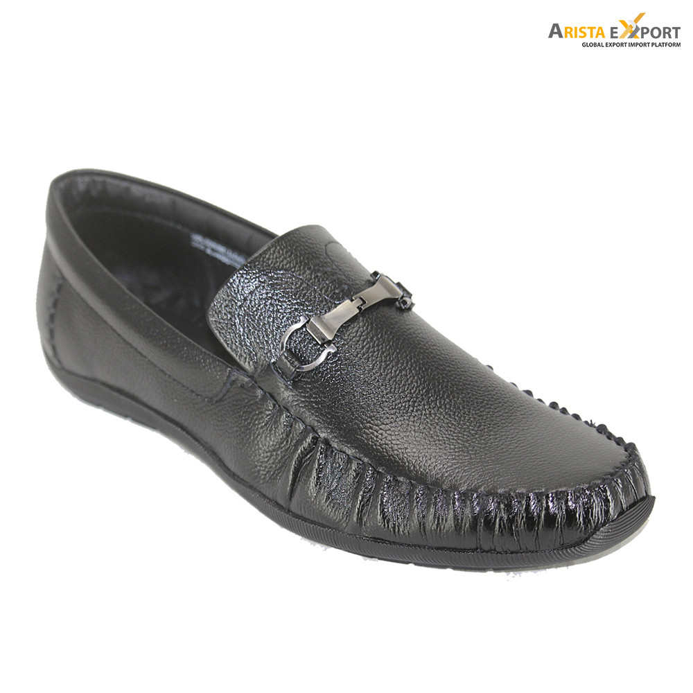 Black Color Genuine Leather Loafer Exporter 