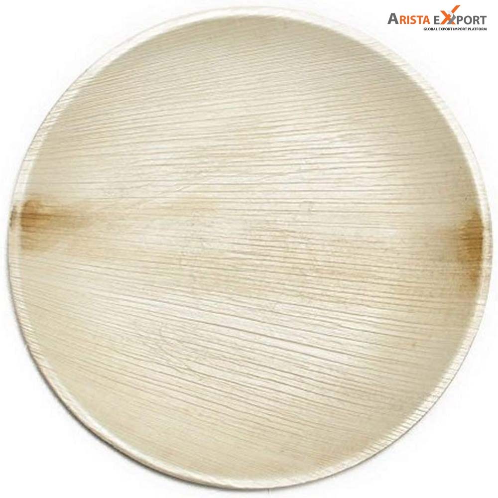  Disposable Natural Eco Friendly Round Shape Palm Leaf Plate