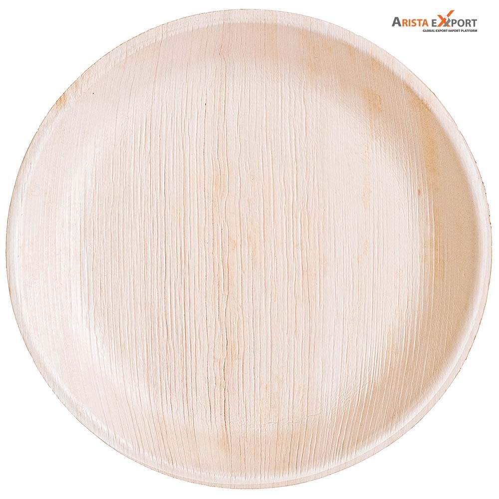  Disposable Natural Eco Friendly Round Shape Palm Leaf Plate