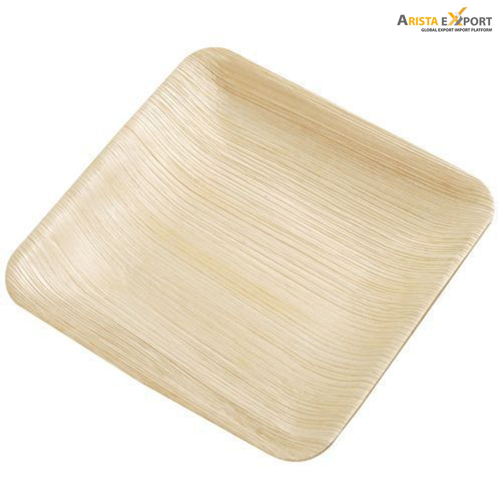 6 Inch Square Flat Eco-Friendly Disposable Areca Leaf Plate