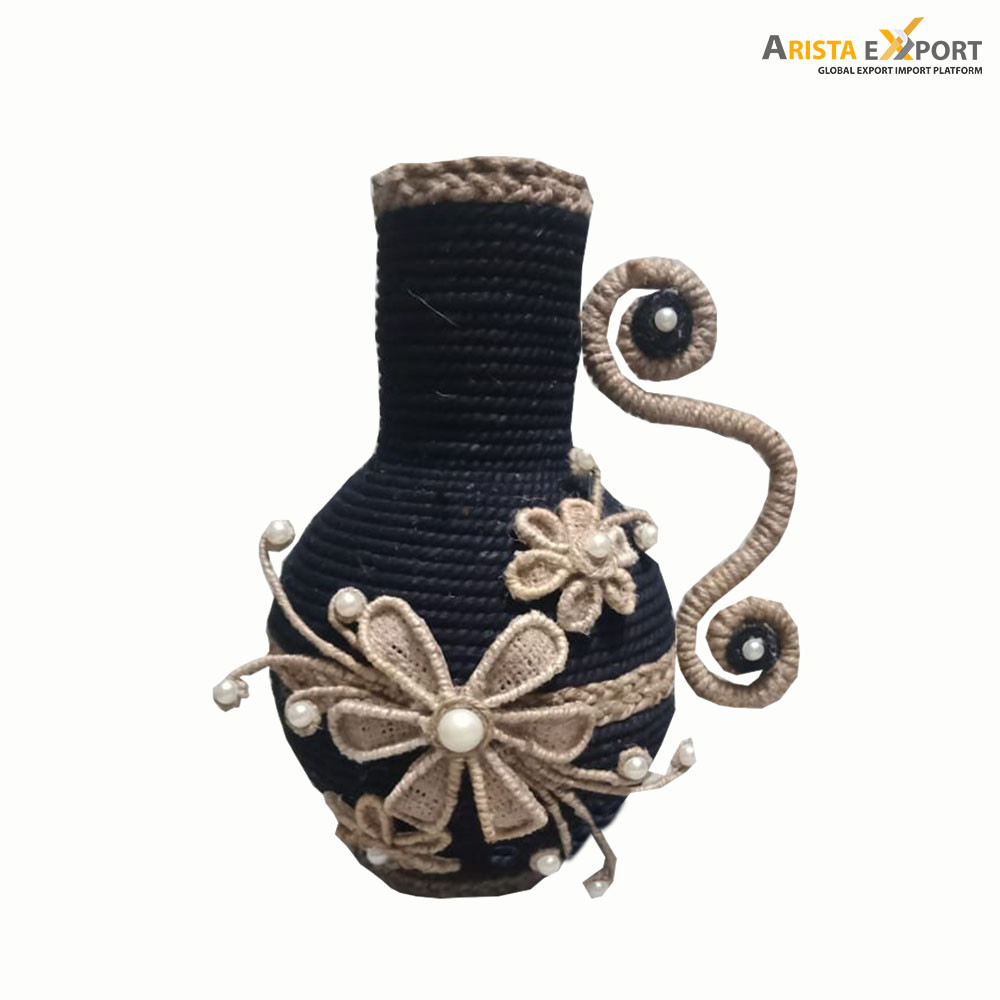 100% Jute Material Decorative Handmade Flower Vase 