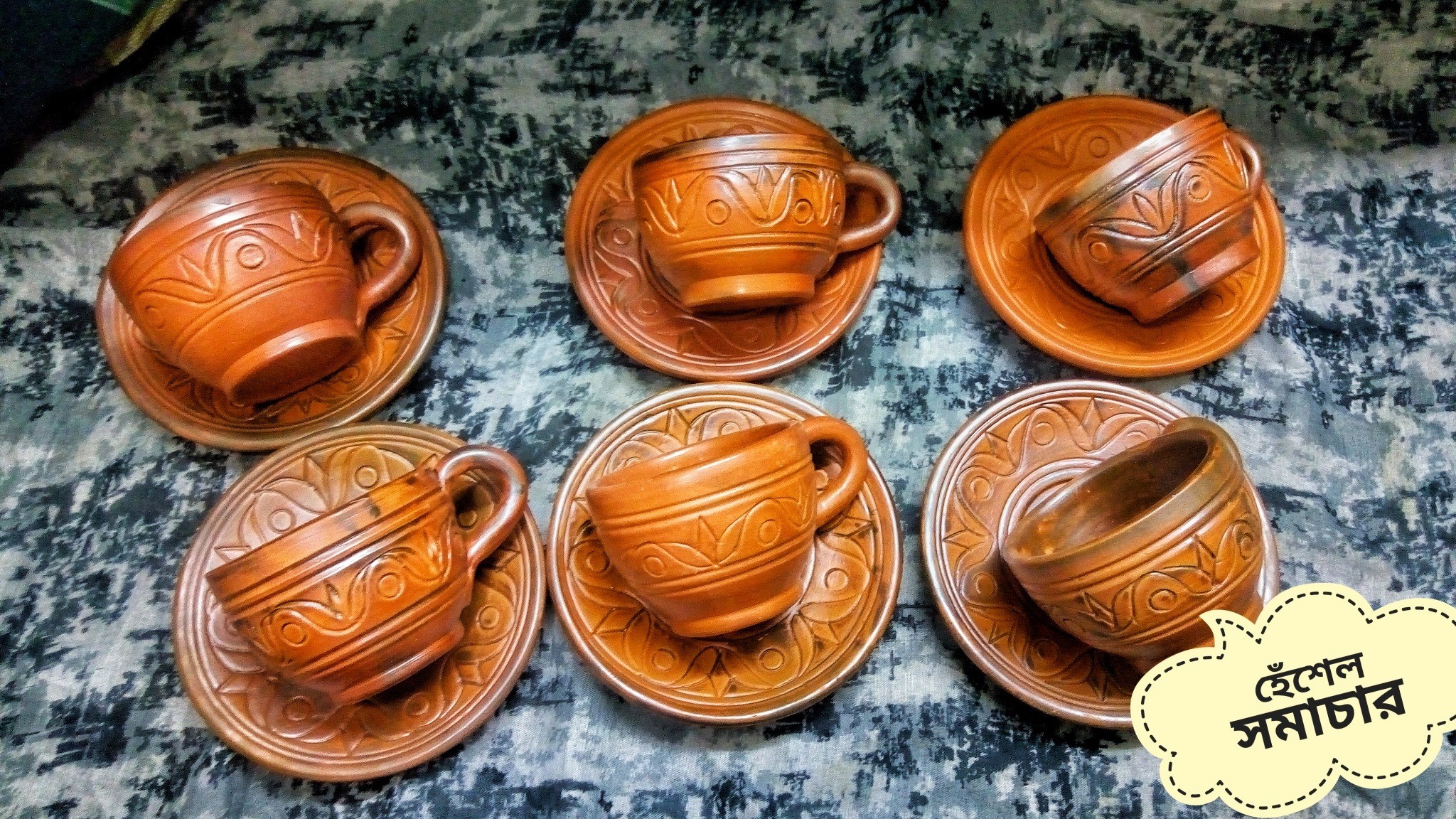 Handmade Eco Friendly Urban New Life Style Clay Tea Cup Set Exporter